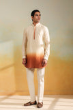 Beige Ombre Silk Kurta Set