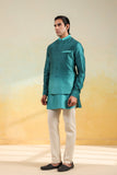Teal Blue Ombre Bandi kurta Set