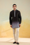 Black Ombre Silk Kurta