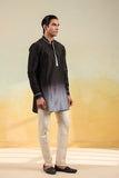 Black Ombre Silk Kurta