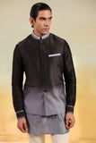 Black Ombre Bandi Kurta Set