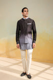 Black Ombre Bandi Kurta Set