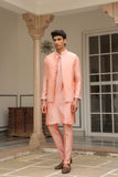 Gulzar Pink Floral Threadwork Bandi Kurta Set