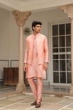 Gulzar Pink Floral Threadwork Bandi Kurta Set