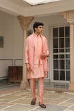 Gulzar Pink Floral Threadwork Bandi Kurta Set