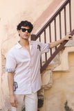 Ivory Embroidered Cuban Collar Shirt Zebra