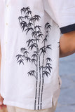 White Embroidered Cuban Collar Shirt Panda
