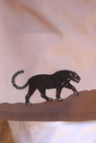 Light Brown Embroidered Cuban Collar Shirt Panther