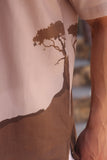 Light Brown Embroidered Cuban Collar Shirt Panther