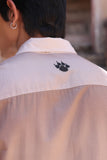 Light Brown Embroidered Cuban Collar Shirt Panther