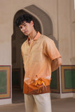 Mustard Embroidered Cuban Collar Shirt Camel