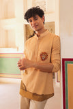 Mustard Embroidered Kurta Shirt Lion