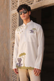 Ivory  Embroidered Kurta Shirt Elephant