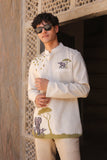 Ivory  Embroidered Kurta Shirt Elephant