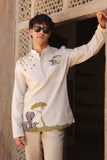 Ivory  Embroidered Kurta Shirt Elephant