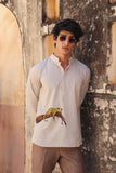 Ivory Embroidered Kurta Shirt Leopard