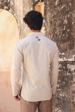 Ivory Embroidered Kurta Shirt Leopard