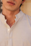 Ivory Embroidered Kurta Shirt Leopard