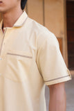 Beige Cuban Collar Shirt