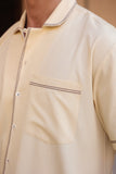 Beige Cuban Collar Shirt
