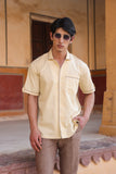 Beige Cuban Collar Shirt