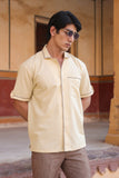 Beige Cuban Collar Shirt