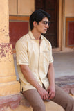Beige Cuban Collar Shirt