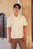 Cream Cuban Collar Shirt