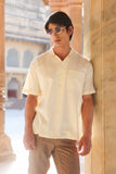 Cream Cuban Collar Shirt