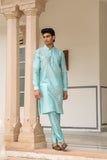 Gulzar Light Blue Abstract Embroidered Kurta Set