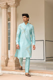 Gulzar Light Blue Abstract Embroidered Kurta Set