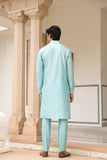 Gulzar Light Blue Abstract Embroidered Kurta Set