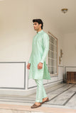 Gulzar Mint Green Placket Embroidered Kurta Set