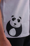 Ivory Embroidered Cuban Collar Shirt Panda