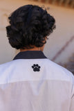 Ivory Embroidered Cuban Collar Shirt Panda