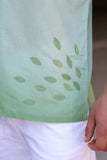 Green Embroidered Cuban Collar Shirt Deer