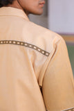 Mustard Embroidered Cuban Collar Shirt Horse