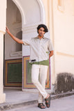 Ivory Embroidered Cuban Collar Shirt Panther