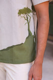 Ivory Embroidered Cuban Collar Shirt Panther