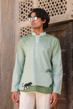 Green Embroidered Kurta Shirt Panther