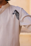 Ivory Embroidered Kurta Shirt Zebra