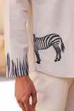 Ivory Embroidered Kurta Shirt Zebra