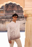 White Embroidered Kurta Shirt Horse