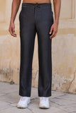 Black Denim Cuban Collar Shirt