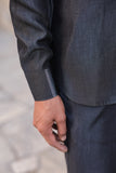 Black Denim Kurta Shirt