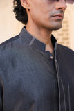 Black Denim Kurta Shirt