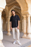Black Cuban Collar Shirt