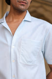 Sky Blue Cuban Collar Shirt