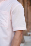 Pink Cuban Collar Shirt