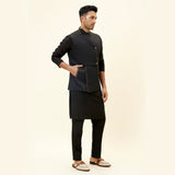 Black Suiting Overlap Bundi